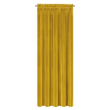SAMANTA ZASŁONA WELWET MUSZTARDOWA 140X270 TAŚMA