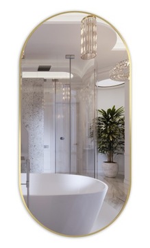 ОВАЛЬНОЕ ЗЕРКАЛО 100х50 УЗКАЯ АЛЮМИНИЕВАЯ РАМКА-ЛОФТ