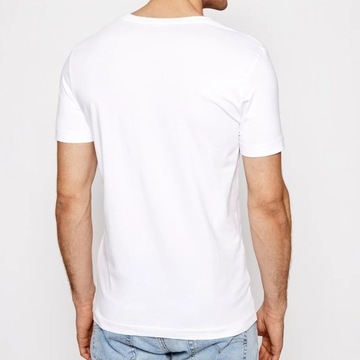 Calvin Klein t-shirt męski biały v-neck logo L