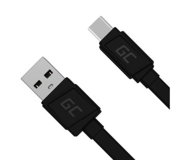 Kabel Green Cell GC matte płaski USB - USB-C 0.25m