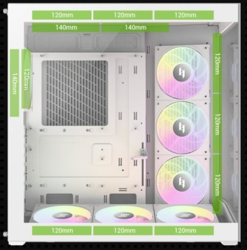 Корпус игровой ATX Mid Tower GameMax NEX C56 белый 7x вентиляторов ARGB RTX 4090 5090
