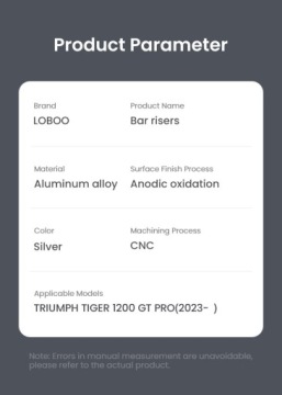 LOBOO Подъем руля для Triumph Tiger1200GT PRO (23-) высота 25мм