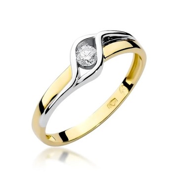 Pierścionek W-178 0,10ct brylanty żółte złoto 585
