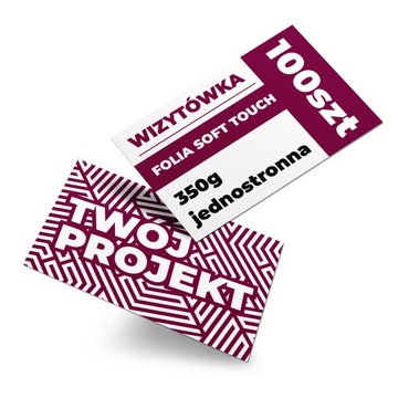 WIZYTÓWKI 100 sztuk jednostronne folia soft touch 350g