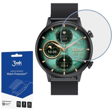 3x Folia Ochronna Szybka 34,5mm Smartwatch MANTA ALEXA MINI uniwersalna 3MK