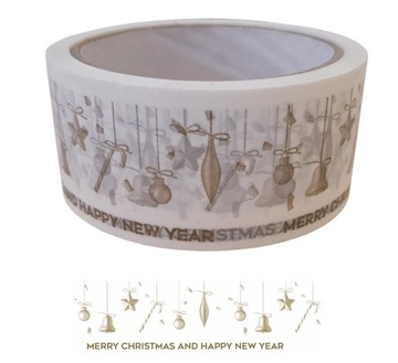 Taśma Pakowa Świąteczna Wesołych Świąt Merry Christmas 48mm 60m New Year