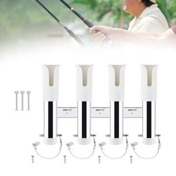 Держатель удочки, кронштейн из нержавеющей стали, прочный кронштейн на 4 трубки, белый