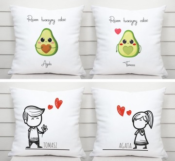 НАБОР ИЗ 2 ПОДУШЕК ДЛЯ ПАР В ПОДАРОК ​​НА ДЕНЬ ВАЛЕНТИНА