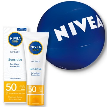 NIVEA SUN UV Krem do twarzy przeciwsłoneczny delikatny z filtrem SPF50 50ml