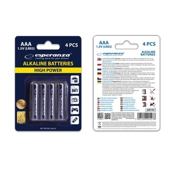 ESPERANZA BATERIE ALKALICZNE AAA 4SZT