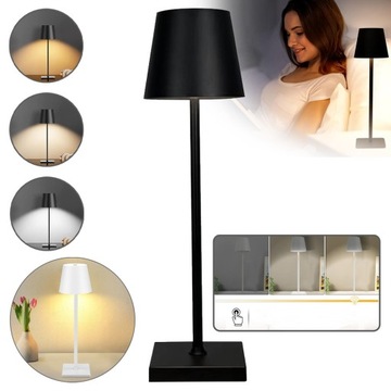 LAMPKA NOCNA LED STOŁOWA DOTYK ŚCIEMNIANIE USB AKUMULATOR LAMPA BIURKOWA