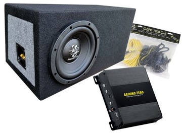 Ground Zero GZIW 200-BR subwoofer wzmacniacz kable