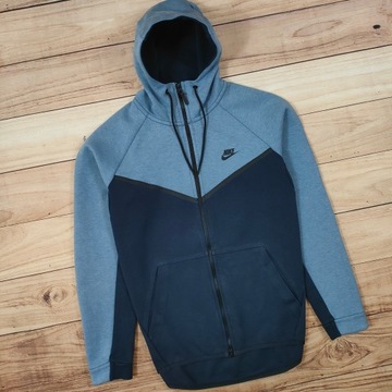 NIKE Tech Fleece Bluza Granatowa Męska Logowana r. L