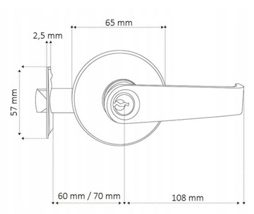 ДВЕРНАЯ РУЧКА С ЗАМКОМ НАБОР ЗАМКА ЧЕРНЫЙ + 3 КЛЮЧА