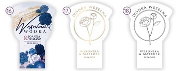Наклейки Этикетки ŻUBROWKA WEDDING VODKA, матовая фольга