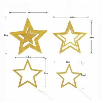 Brokatowe gwiazdeczki Piękne zawieszki przyjęcie Z