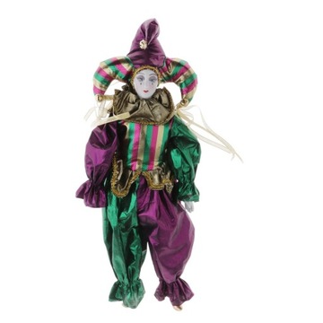 Porcelanowa lalka Arlekin Multicolor