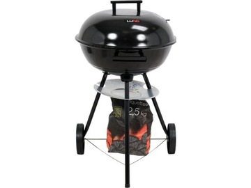 GRILL WĘGLOWY OGRODOWY Z POKRYWĄ OKRĄGŁY RUSZT 41CM BBQ