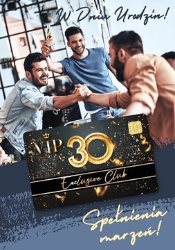 Prezent na 30 urodziny Kartka z kartą VIP GIFT154