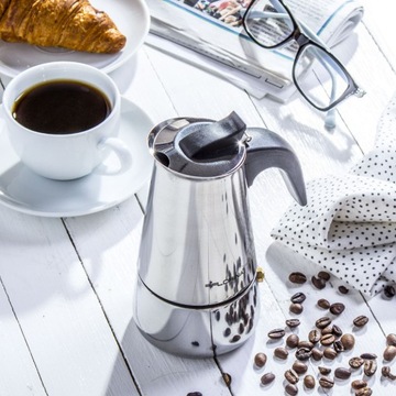 Стальная кофеварка на 4 чашки Lungo 200 мл