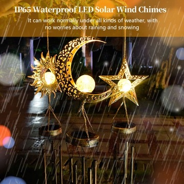 Светодиодные солнечные перезвоны ветра Открытый подвесной солнечный ветер