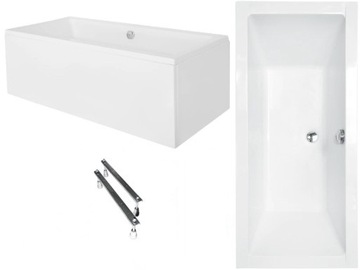 wanna prostokątna quadro 165x75 + obudowa + nogi Besco