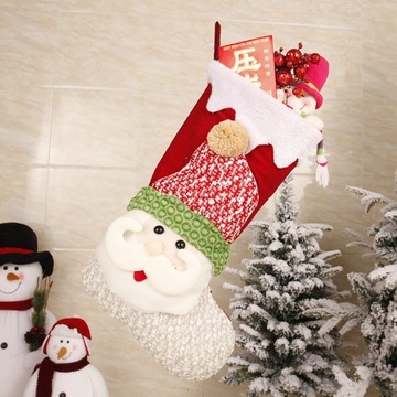 Подарочный пакет, рождественские чулки, старик, снеговик, узор