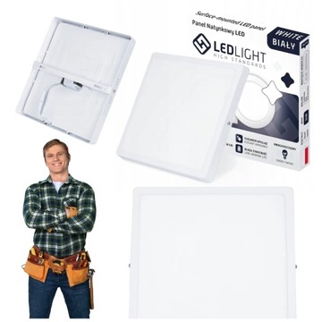 PLAFON LED PANEL NATYNKOWY NIEMRUGAJĄCY CCD BIAŁY CIEPŁY 18W kwadratowy