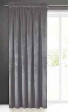 БАРХАТНЫЕ ШТОРЫ 135х200 ТЕМНО-СЕРАЯ ЛЕНТА На заказ