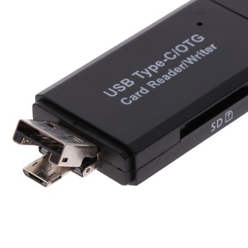 Черный: 1 устройство чтения карт памяти Micro USB/USB C типа C