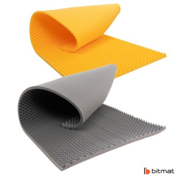 Шумоподавление WAVE Акустическая пена 3 см волна Серый и Желтый для помещения