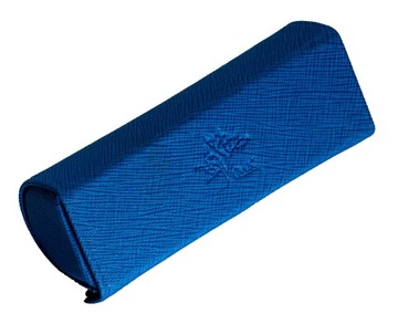 Niebieskie etui na szminkę ze skóry saffiano