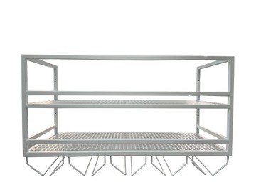 Półka Ścienna Metalowa Z Uchwytami Na Kieliszki BIAŁA