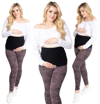 LEGGINSY CIĄŻOWE DŁUGIE GETRY PANEL LEGINSY XXL