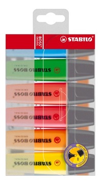 Zakreślacz STABILO BOSS NEON etui 6 kolorów