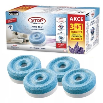 4 ТАБЛЕТКИ CERESIT ABSORBER STOP HUMIDITY AERO 360 3+1 НЕЙТРАЛЬНЫЙ + ЛАВАНДА