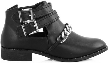 БОТИНКИ ЖЕНСКИЕ С ВЫРЕЗАМИ, ЦЕПОЧКА 40