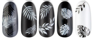 САМОКЛЕЯЩАЯСЯ НАКЛЕЙКА ЛИСТЬЯ ЧЕРНАЯ И БЕЛАЯ