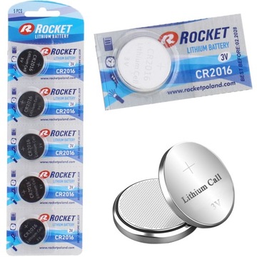 BATERIE CR2016 5SZT BATERIA LITOWA GUZIKOWA 3V CR ROCKET