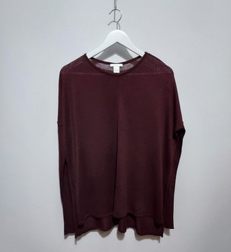 H&M lekki luźny sweter bordo S