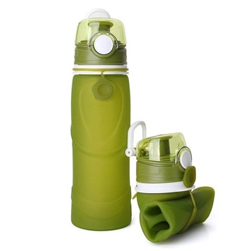 СКЛАДНАЯ СИЛИКОНОВАЯ КРУЖКА ДЛЯ ВОДЫ ОБЪЕМОМ 750 МЛ + КАРАБИН