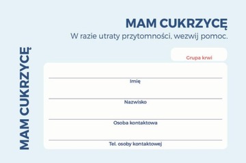 Karta informacyjna - Mam cukrzycę