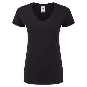 KOSZULKA DAMSKA W SEREK FRUIT OF THE LOOM BLAC XS