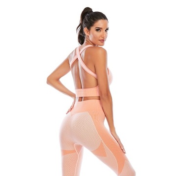 ZESTAW SPORTOWY LEGGINSY BLUZA FITNESS 2w1 5555 L