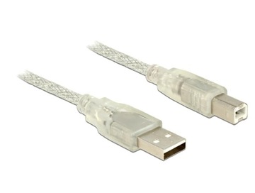 DeLOCK 83894 kabel USB 2 m USB 2.0 USB A USB B Przezroczysty