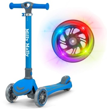Solidna HULAJNOGA dla dzieci trójkołowa LED! Boogie Blue3+ NIEBIESKA JAKOŚĆ