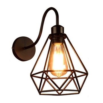metalowa klatka lampa oświetlenie ścienne