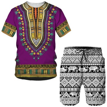 Komplet Męska dres T zestaw koszul Dashiki afryki