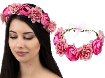 Венок на голову ЦВЕТЫ пионы РОЗОВАЯ свадьба