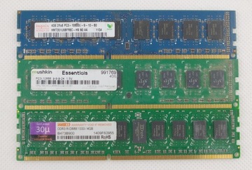 Pamięć RAM MIX DDR3 4GB PC3 10600U